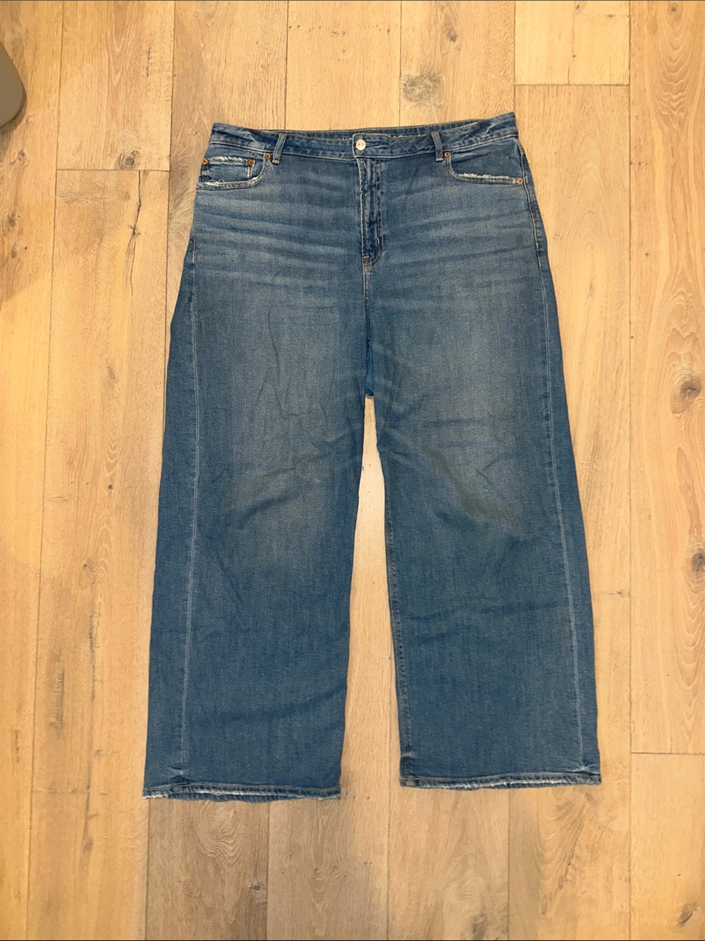 American Eagle Outfitters Wide-Leg Jeans - Blue Wash